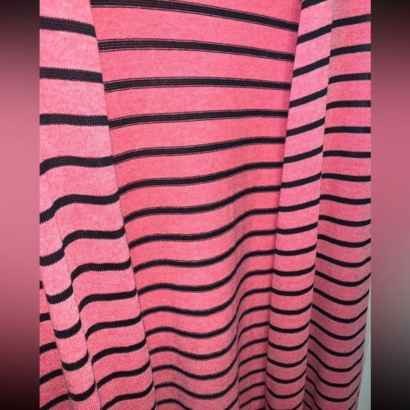 LuLaRoe XL Pink & Black Striped Joy Duster Vest - Picture 2 of 6